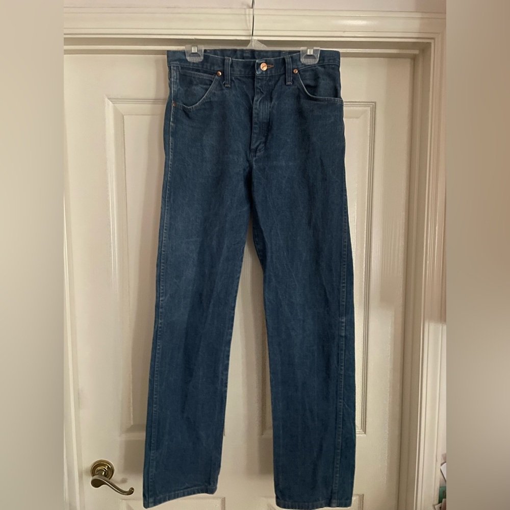 Wrangler 13MWZ Blue Jeans Men’s 33x34 Blue Cowboy Cut Western Ranch Workwear